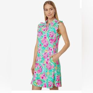 NWT Lilly Pulitzer XL UPF Luxletic Silvia Dress Resort White Pear Necessities